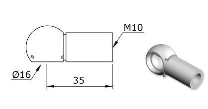 Technical drawing - Endfitting - Ballsocket